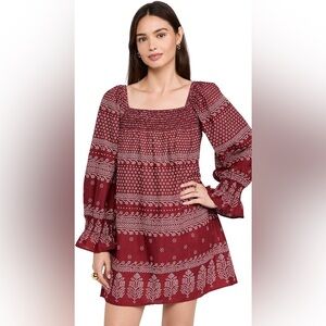 Mille Red Gabriette Long Sleeve Mini Dress Size M NWT